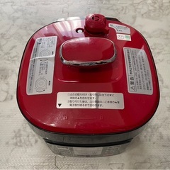 コイズミ マイコン電気圧力鍋 1.6L 5種類自動メニュー ワンタッチ 51品搭載レシピブック付き レッドの画像