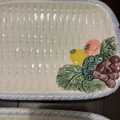 大皿　野菜　果物柄　大きなお皿の画像