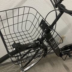 美品 折りたたみ自転車 26インチ シマノ製 6段変速 カゴ付き ブラックの画像