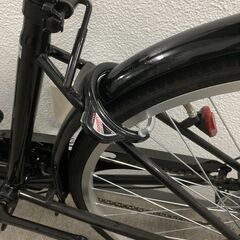 美品 折りたたみ自転車 26インチ シマノ製 6段変速 カゴ付き ブラックの画像