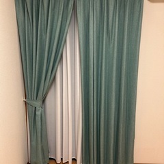 ニトリ　花粉キャッチカーテン(キャッチCキュア グリーン 100X200X2)の画像