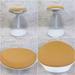 昇降式 スタンディングチェア スツール 在宅 キッチン 立ち仕事 デスクワーク　オレンジ の画像