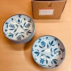 美濃焼 唐草文様深皿 5枚組の画像