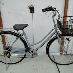 自転車　27インチ　丸石サイクル　オートライト　６段変速　近隣有料配達可能の画像