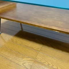ガラス&木製ローテーブル　　の画像