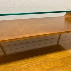 ガラス&木製ローテーブル　　の画像