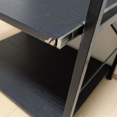 レンジ台　3段　ブラック　　キッチン収納ラックの画像