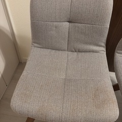 ダイニングチェア2脚セット　回転椅子　ベージュ　ブラウン　の画像