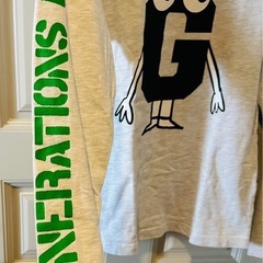美品【ジェネレーションズ】限定 GUESS GENERATIONS コラボ 長袖 Tシャツ グレー グリーン ロゴ グッズ ユニセックス XSの画像