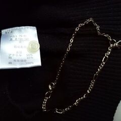 BLUE ROSE 黒×白 シャツ重ね着風ニットカットソー Vネック ラグランスリーブ サイズM 七分袖の画像