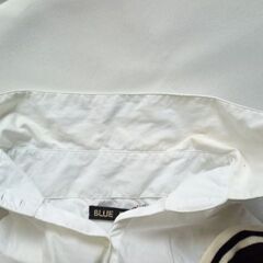 BLUE ROSE 黒×白 シャツ重ね着風ニットカットソー Vネック ラグランスリーブ サイズM 七分袖の画像