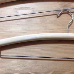 未使用　大きめ木のハンガー2本セットの画像