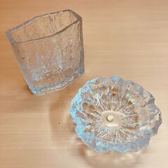 HOYA（保谷クリスタル）ガラス花瓶・灰皿セット 樹霜 MGS6670の画像