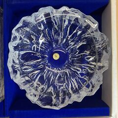 HOYA（保谷クリスタル）ガラス花瓶・灰皿セット 樹霜 MGS6670の画像