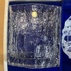 HOYA（保谷クリスタル）ガラス花瓶・灰皿セット 樹霜 MGS6670の画像