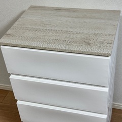 衣装ケース 衣類収納チェスト 4段 ホワイト 木目調天板付の画像