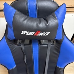 ゲーミングチェア　青黒の画像