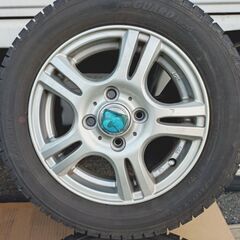 山口市、155/65R13軽四アルミ冬2010年4本中古¥9800🔴山あり🔴100mm・4穴・イン42・ヨコハマの画像