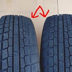 山口市、155/65R13軽四アルミ冬2010年4本中古¥9800🔴山あり🔴100mm・4穴・イン42・ヨコハマの画像