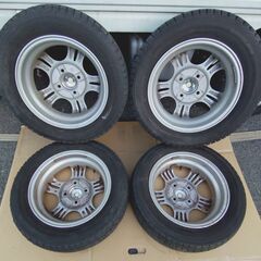 山口市、155/65R13軽四アルミ冬2010年4本中古¥9800🔴山あり🔴100mm・4穴・イン42・ヨコハマの画像