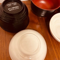 白い小皿 味噌汁お椀レンジ可能の画像