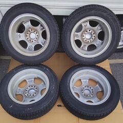 山口市、165/70R14アルミ冬2007年4本中古¥9800🔴100&110mm・4穴・イン45・ブリヂストンの画像