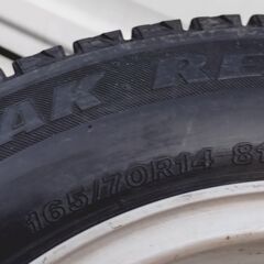 山口市、165/70R14アルミ冬2007年4本中古¥9800🔴100&110mm・4穴・イン45・ブリヂストンの画像