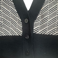 AZUL 幾何学模様 Vネック ニットベストの画像