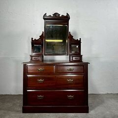 『イギリスアンティーク』ドレッサー ドレッシングチェスト ミラーチェスト 鏡台 チェスト 英国 ヴィンテージ ビンテージ アンティーク RWdre1の画像