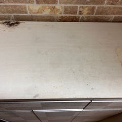 汚れあり　ゴミ箱付き棚　　ホワイト　キッチン収納　白の画像