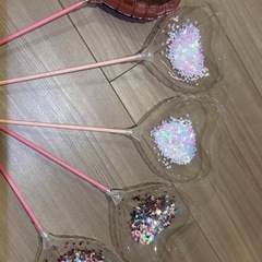 フォトプロップス_ハート型スティック風船の画像