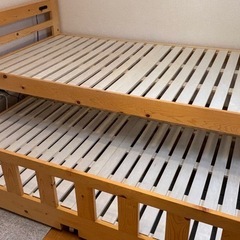 2段ベッド 引き出し式 木製 の画像