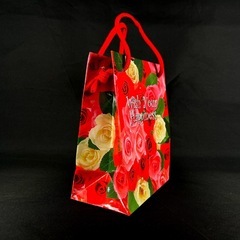 [100枚セット] バラ柄 ミニギフトバッグ PP光沢 143×114×66 ブライダル お渡し用 【B】の画像