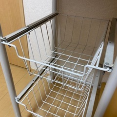 レンジラック　キッチンラック　レンジワゴン　キャスター付き　ロータイプの画像