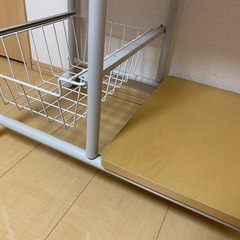 レンジラック　キッチンラック　レンジワゴン　キャスター付き　ロータイプの画像