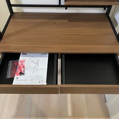 ニトリ 省スペースデスク ミドルブラウンの画像