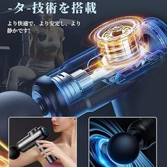 筋膜リリースガン AI自適応モード付き MINI 6種類ヘッド付き 6段階強力振動 日本語取扱説明書付きの画像