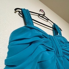 ターコイズ シフォン Aラインドレス　11/18までの画像