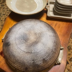 used　☆☆　大きな陶器製の土鍋　☆☆　直径32cmの画像