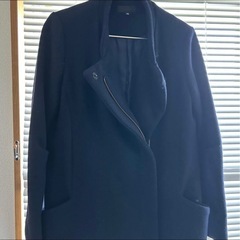 ミドル丈　ネイビーウールコートの画像