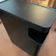 ダストボックス & サイドテーブル ブラック の画像