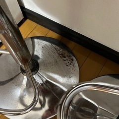 ハイチェア2脚　昇降　ガス昇降　おしゃれ　木目　ブラウン　茶の画像