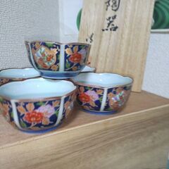 未使用！有田焼　清秀窯　古伊万里　金襴手親子鉢　中鉢５客　小鉢５客１０客　木箱付の画像