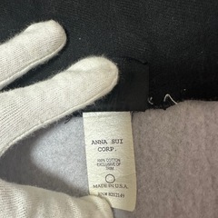 ANNA SUIトートバッグ ブラック デニムパッチの画像