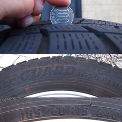 15インチホイール＆スタッドレス4本、ホンダフィットなどの画像