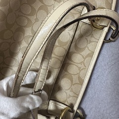 COACH コーチ シグネチャー トートバッグ ベージュ系の画像