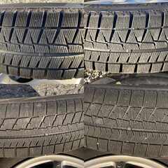スタッドレスタイヤ・ホイール4本　185/70R14　走行1000km以下　ブリジストンの画像