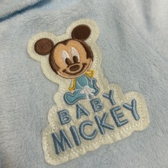 【美品✨】ミッキー フリースロンパース 水色の画像
