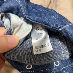 Buday Lee✨デニム白ステッチ✨ベビーロンパース✨の画像