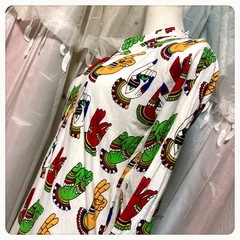 サイケデリック レトロポップ ハンドサイン ロングチュニック 長袖ワンピースの画像
